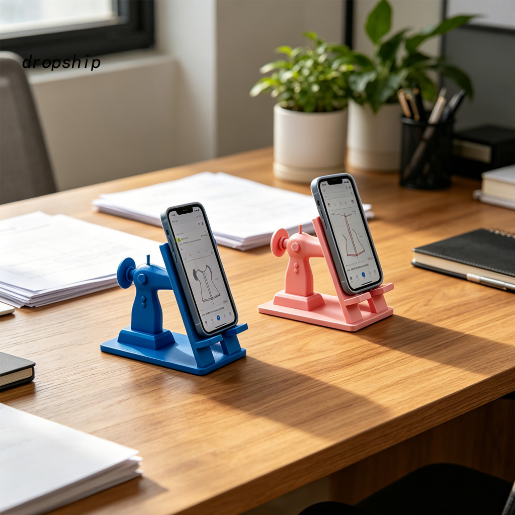 Desktop Phone Stand for Sewing Room Studio Desk Decor Machine Hands-free Cell Tablet Holder for Crafting Office Use
