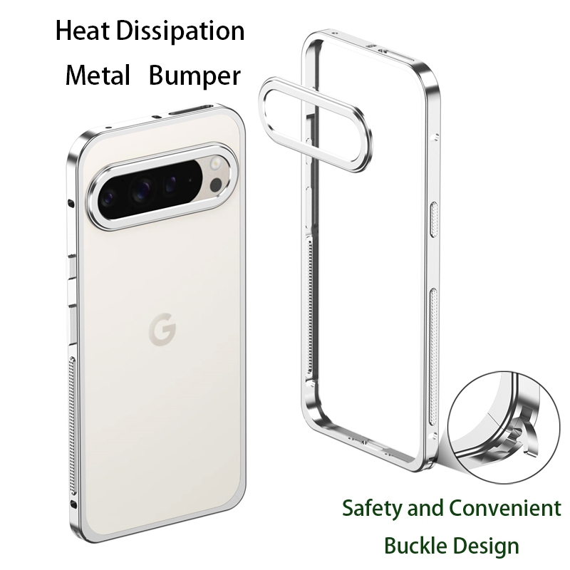 Moldura De Liga De Alumínio Da Moda Para Google Pixel 11 Pro 10 9 XL 5G Caso Dissipação De Calor Metal Bumper Protetor D