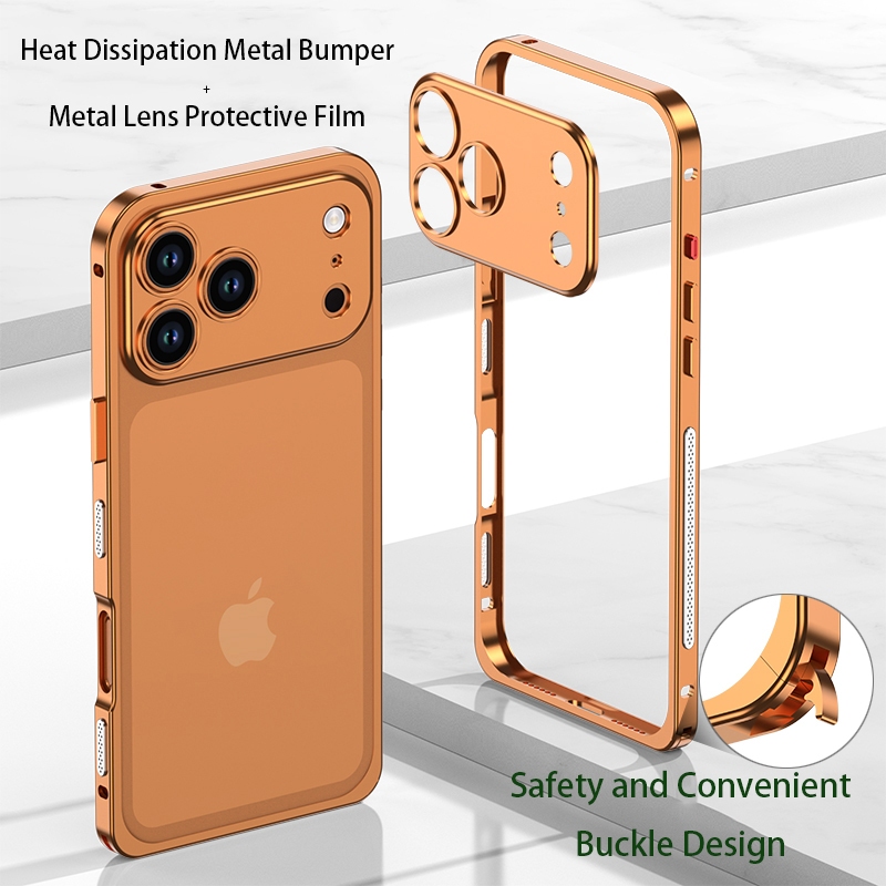 Moldura De Liga De Alumínio Da Moda Para iphone 18 Pro Max 16 15 14 13 17 5G Capa Dissipação De Calor Metal Bumper Prote