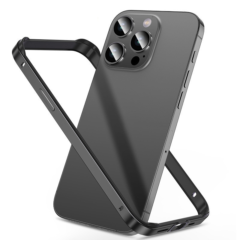 Protetor Lateral De Metal Compatível Com iPhone 15 14 13 Pro Max Bumper Case Dissipação De Calor Proteção De Borda À Pro