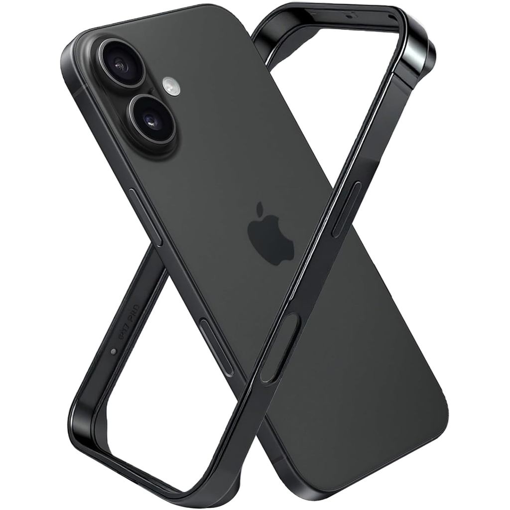 for iPhone 17 Bumper Case Metal, No Back Design Compatible with MagSafe, Aluminum Alloy + TPU Bumper Frame Slim Fit Exce