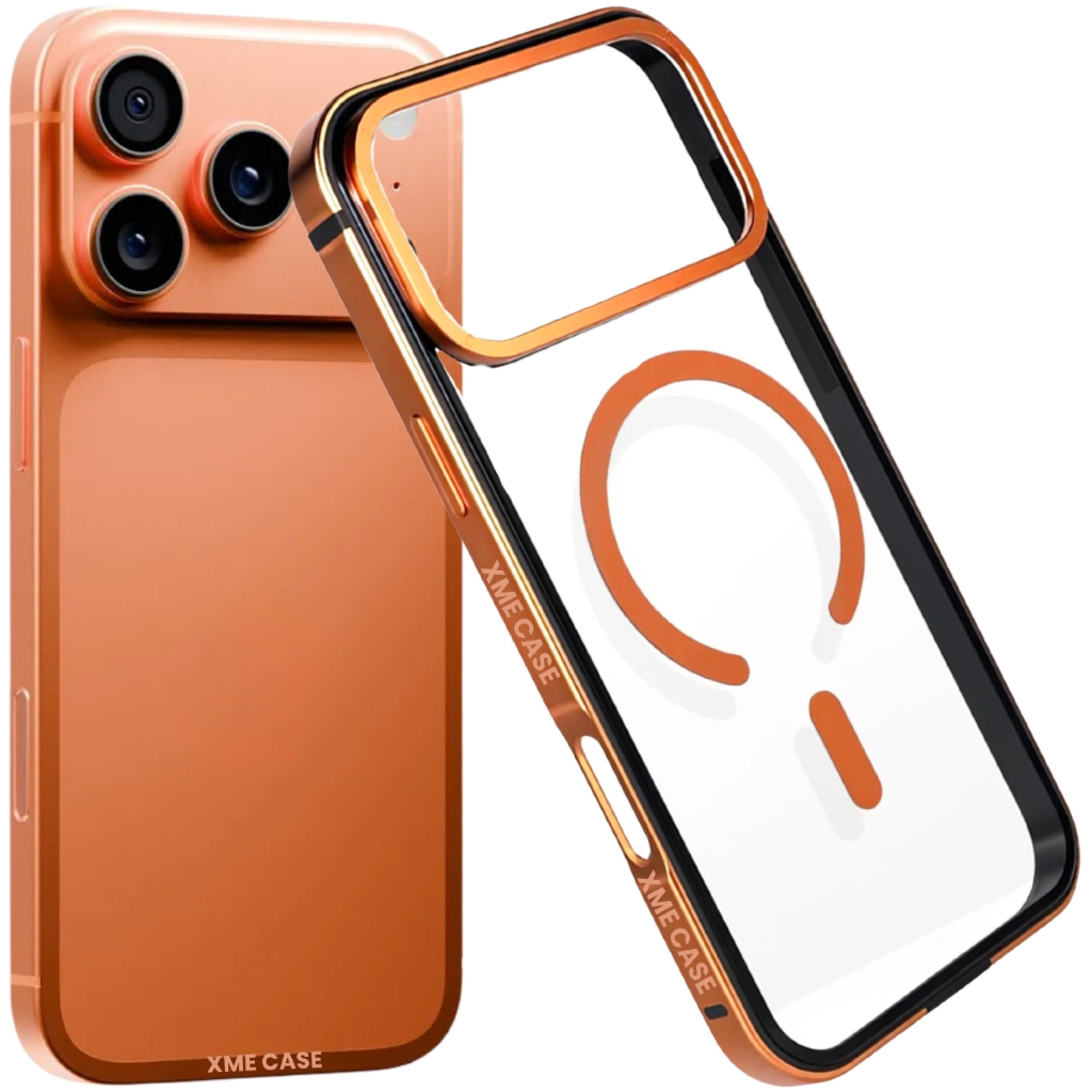 Capa Capinha Bumper Borda de Metal Compatível Com Carregamento Magnético Para iPhone 17 Pro
