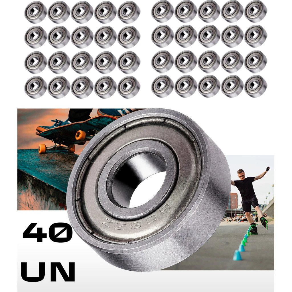 Kit 40 Bearings 608 ZZ Skates Scooter LongBoard Armored Skateboard Semi-professional 8X22X7 Carbon Abec High Quality