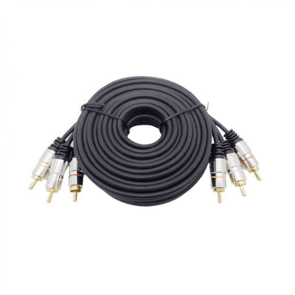 Cabo RCA 3 + 3 RCA Plug Metal Fitz Qualidade Professional 0180753