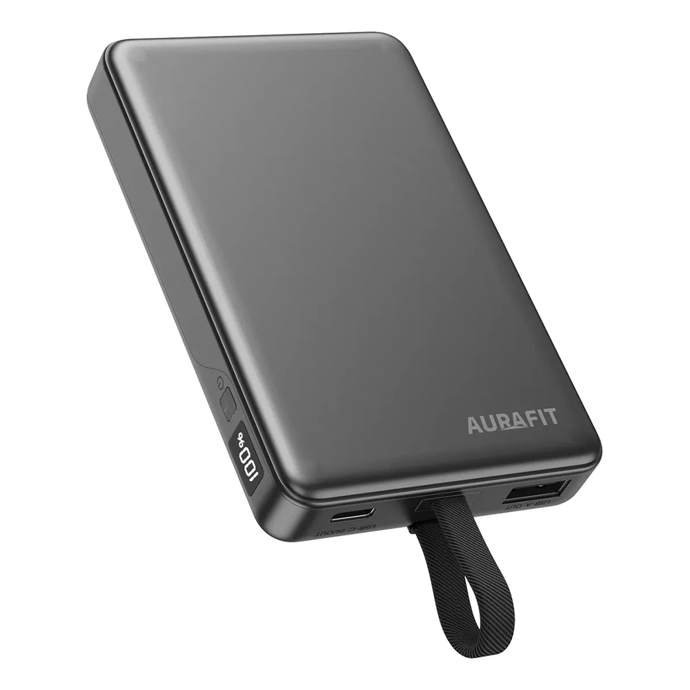 Power Bank 35W 10000mAh 18mm 3 Portas Cabo Embutido AURAFIT