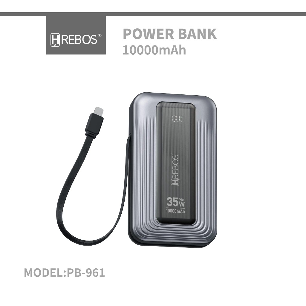 Power Bank Hrebos Pb-961 Volt Expand Gx 10000mah 35w Cinza