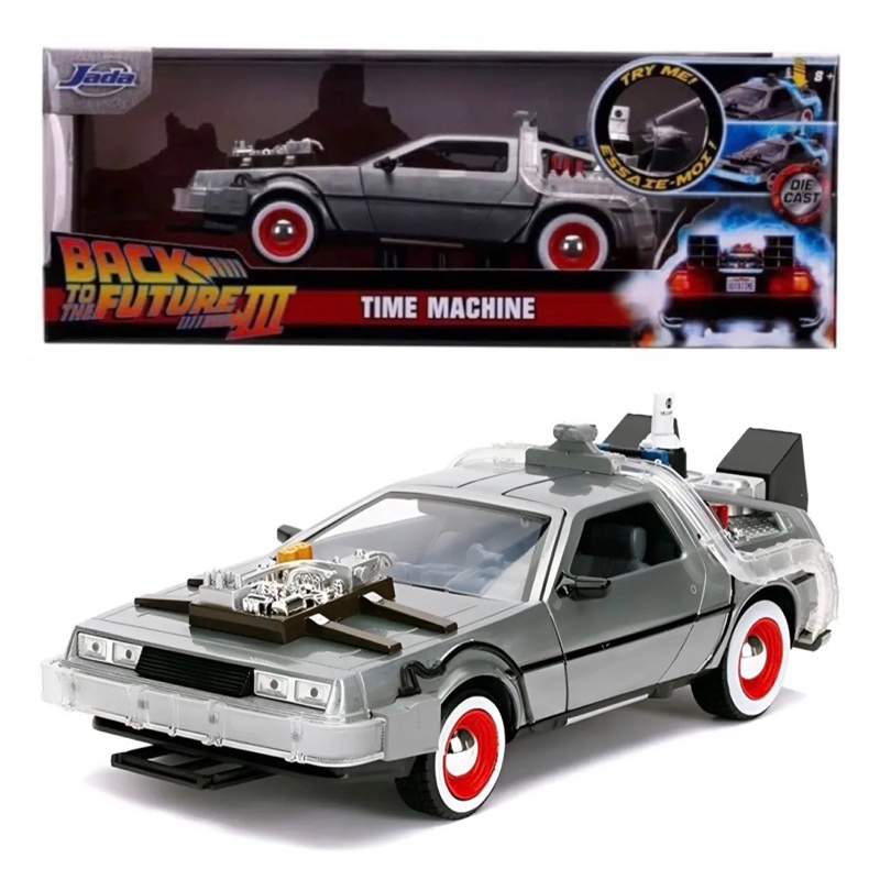 Miniatura Jada Toys - Delorean Time Machine Back To The Future III C/Luz 1/24