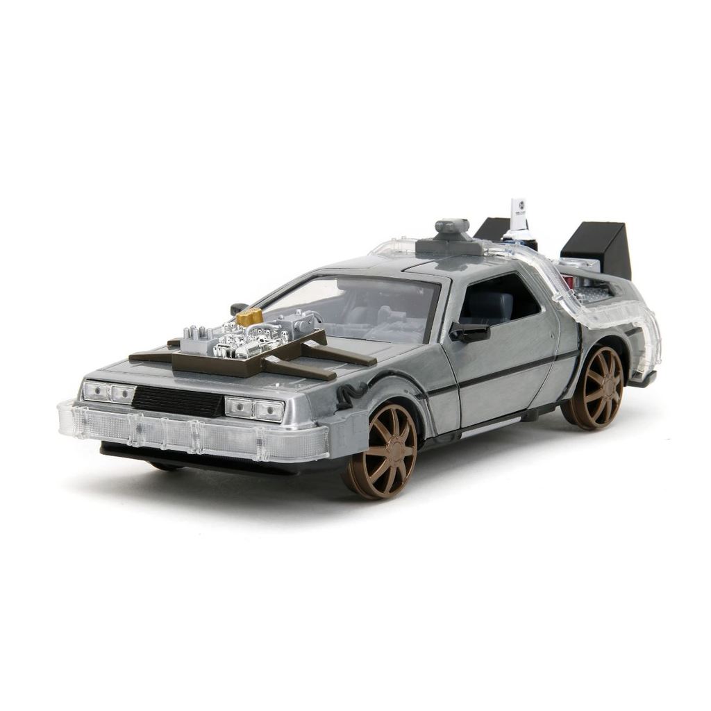 Carro Delorean c/ Rodas de Trem - Time Machine c/ Luz - Back to the Future III