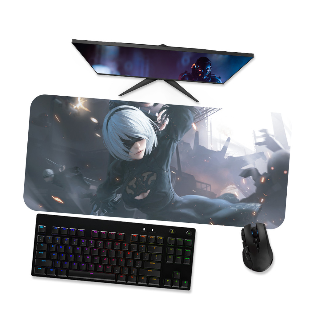 Mouse Pad Gamer Grande NIER AUTOMATA 2B 90x40 80x40 60x40 70x30 45x40