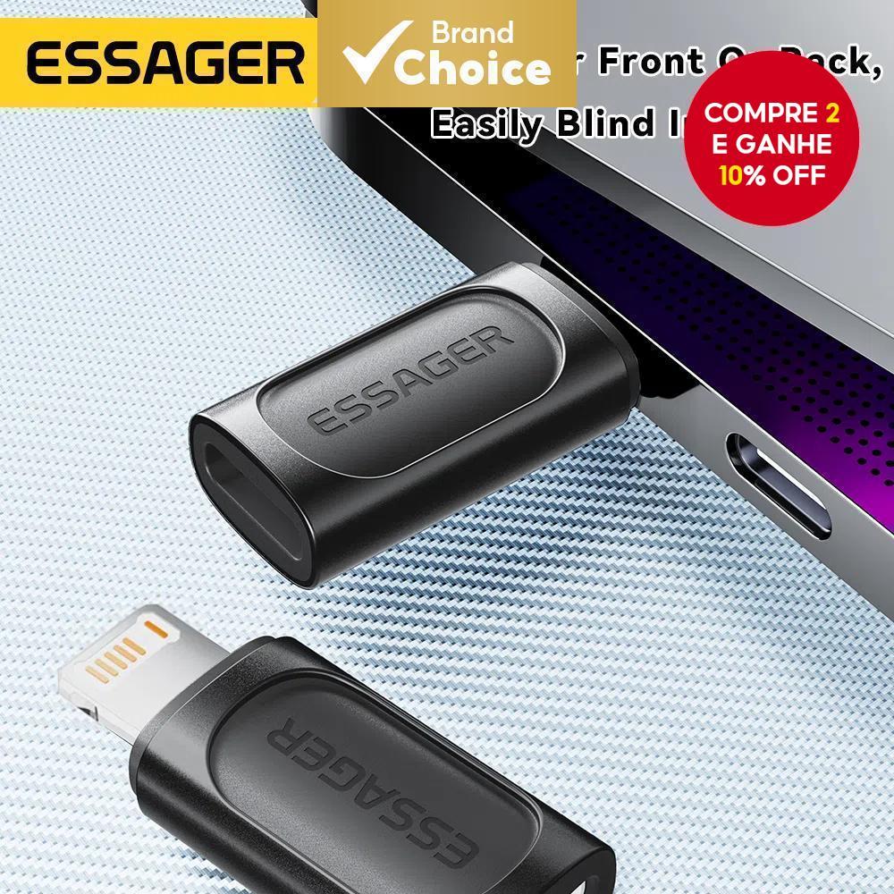 Essa Essager OTG 3A Conversor IP Fêmea Para Tipo C Macho USB2.0 480Mbps Adaptador 15 14 13 Pro Max Xs Plus