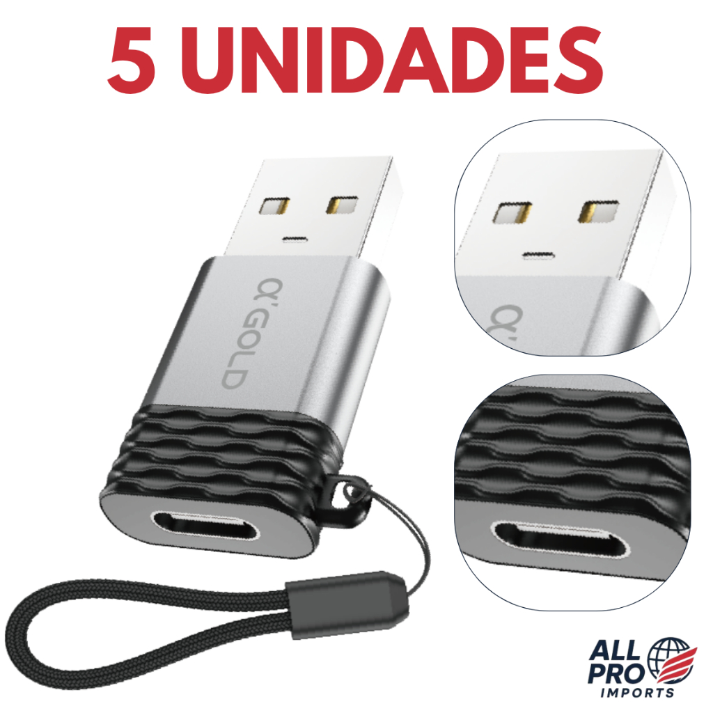 USB C 2.0 Tipo C Fêmea para USB2.0 Tipo A Conector do adaptador de conversor de porta macho para carregamento CBA24