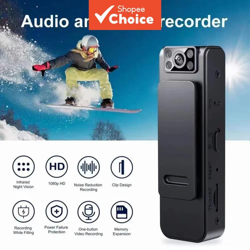 Câmera Corporal L8 1080P HD WiFi Câmera Esportiva 180° Giratória Visão Noturna Gravador Digital de Vídeo 600mAh