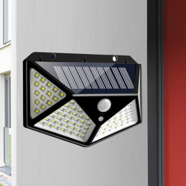 LumináRia Solar 4/100 Led Com Sensor Jardim Prova D'água