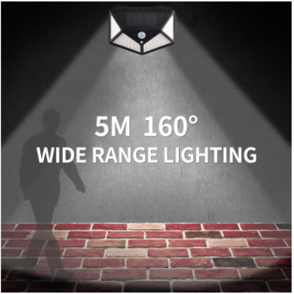 Luminária Solar 100 Led Com Sensor Jardim Prova D'água Promoçõe