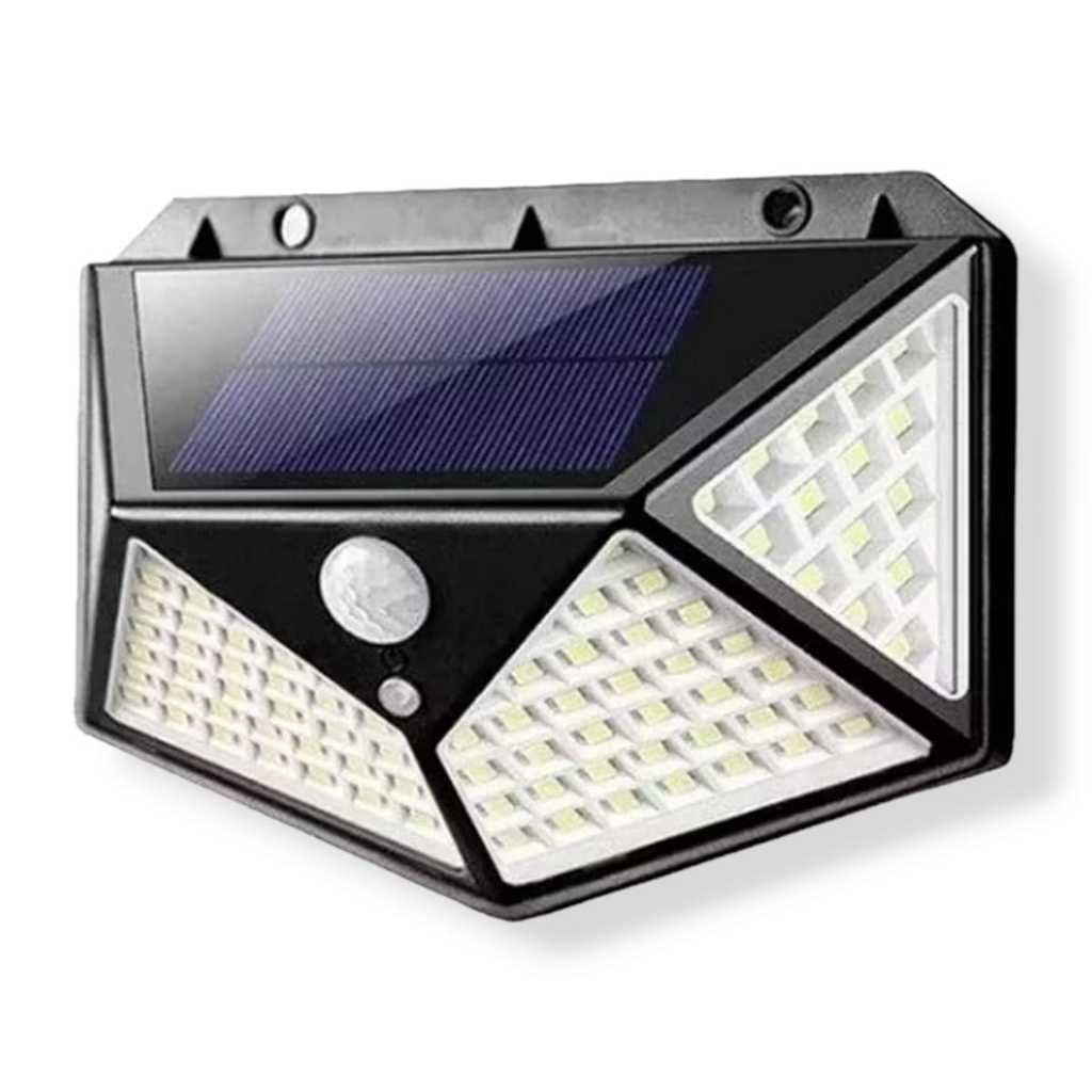 Arandela Fotovoltaica Energia Solar Com Sensor Presença 100 Led Promoção