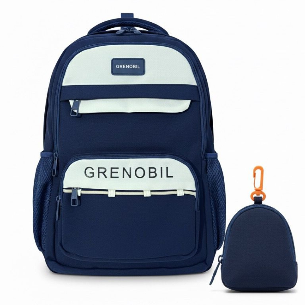 Mochila Casual Juvenil Faculdade Trabalho Azul Marinho Reforçada Lançamento Colegial Jovem Moderno Reforçada Zíper Duplo