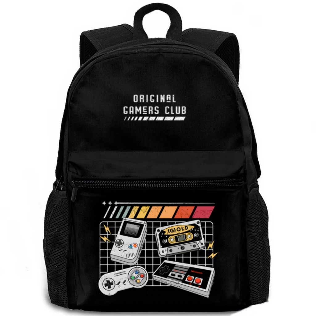Mochila Retrô Gamer Escolar Viagem Com Compartimento Tablet Notebook Casual Faculdade Infantil Juvenil Adulto Unissex