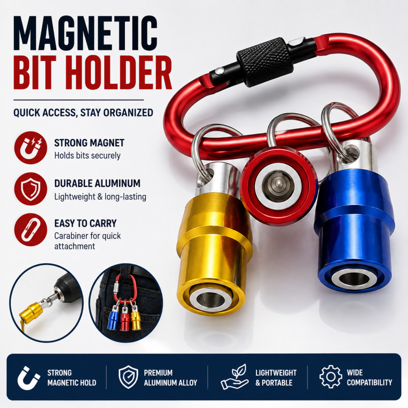 Rive Extension Rod Set, Keychain Bit Holder with Aluminum Alloy Quick-Release Adapter