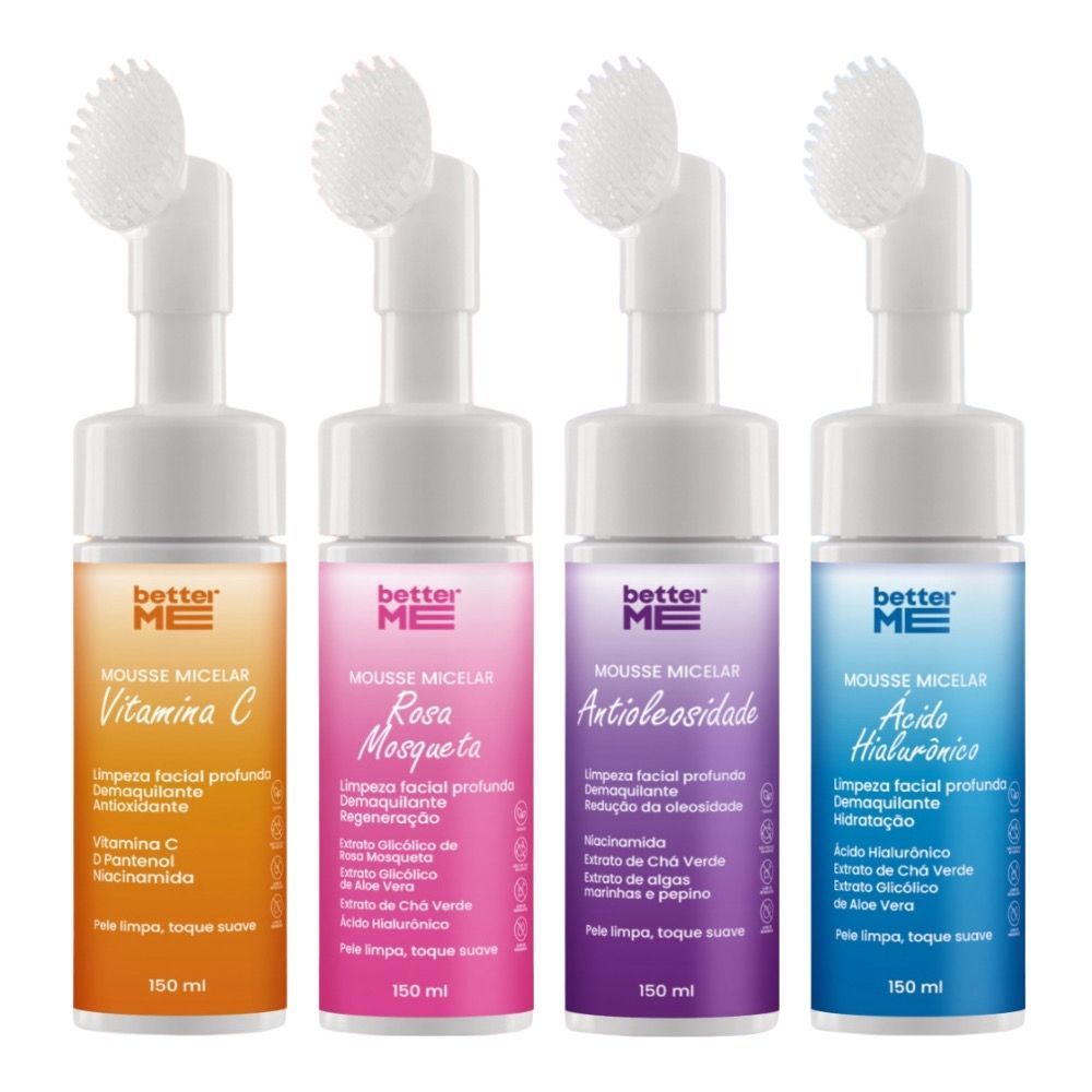 Better Me Mousse Micelar Facial Limpeza Profunda Remove Oleosidade e Maquiagem