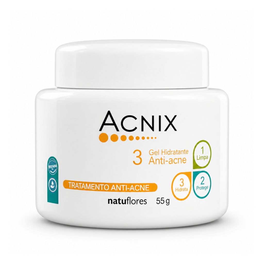 Gel Hidratante Antiacne Acnix 55g Natuflores Controle Oleosidade Sem Óleo