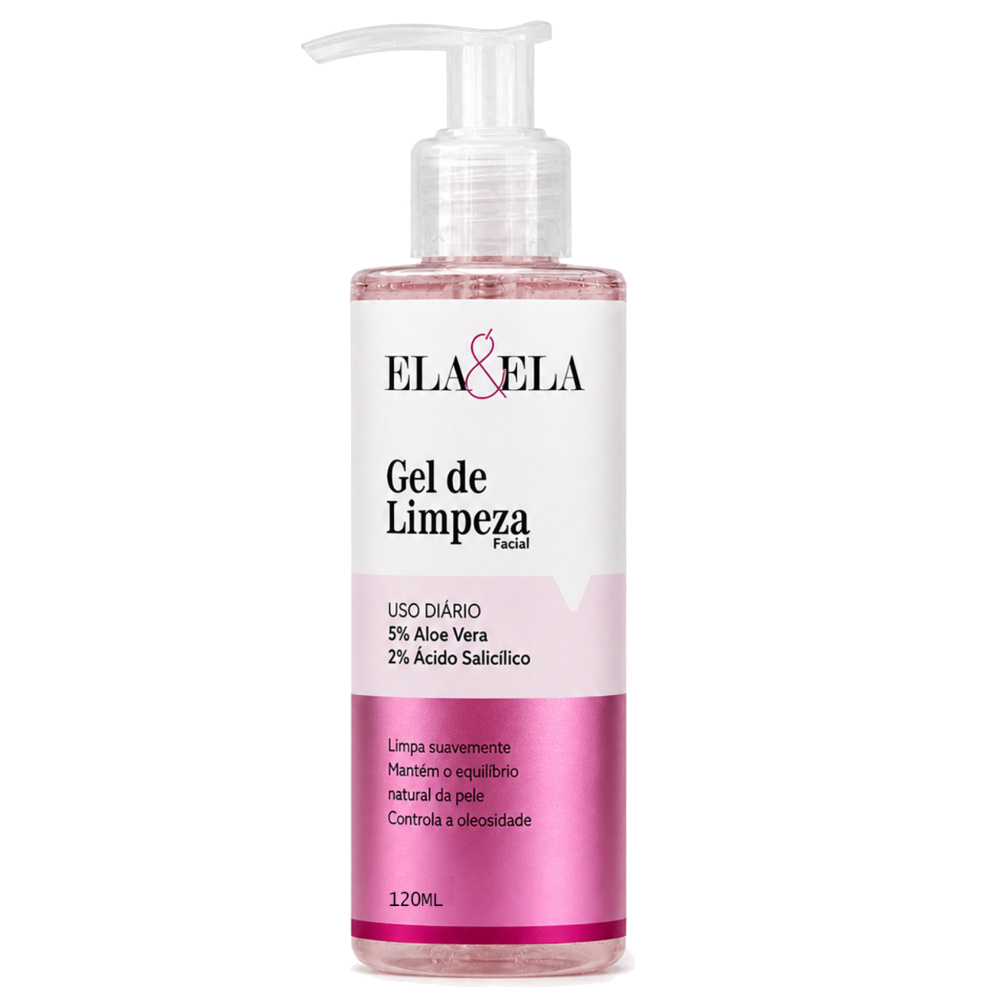 Gel de Limpeza Facial Ela&Ela 5% Aloe Vera + 2% Ácido Salicílico | Anti-Oleosidade