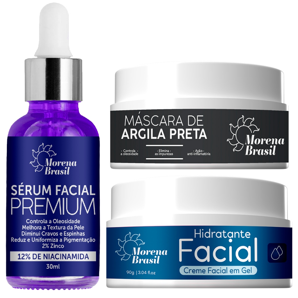 🖤 Tratamento Facial🌞 – Argila Preta + Niacinamida + Creme Gel | Controle de Oleosidade e Acne 💓