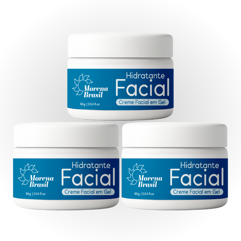 Creme Facial em Gel Morena Brasil 🔅 Controle a Oleosidade e Mantenha a Pele Hidratada 💙