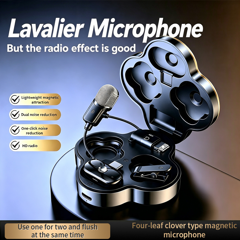Microfone De Lapela Sem Fio AI Com Cancelamento De Ruído HiFi Sound 2.4G No Para Gravação De Entrevista Transmissão Ao V