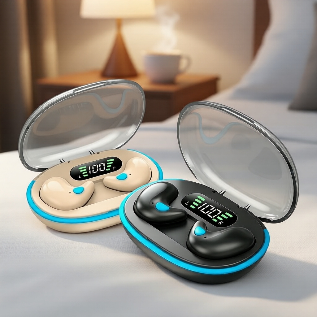 Hqai X55 Fones De Ouvido Para Dormir Com Display LED HiFi Sound Cancelamento De Ruído À Prova D'água Música Uso Diário V