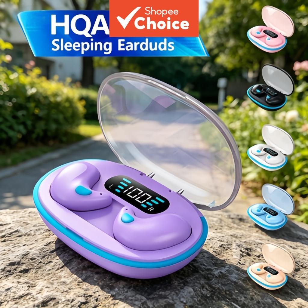 Hqai X55 Earphons Fones De Ouvido Para Dormir Sem Fio À Prova D'água Bluetooth Display LED HiFi Sound Música Uso Diário