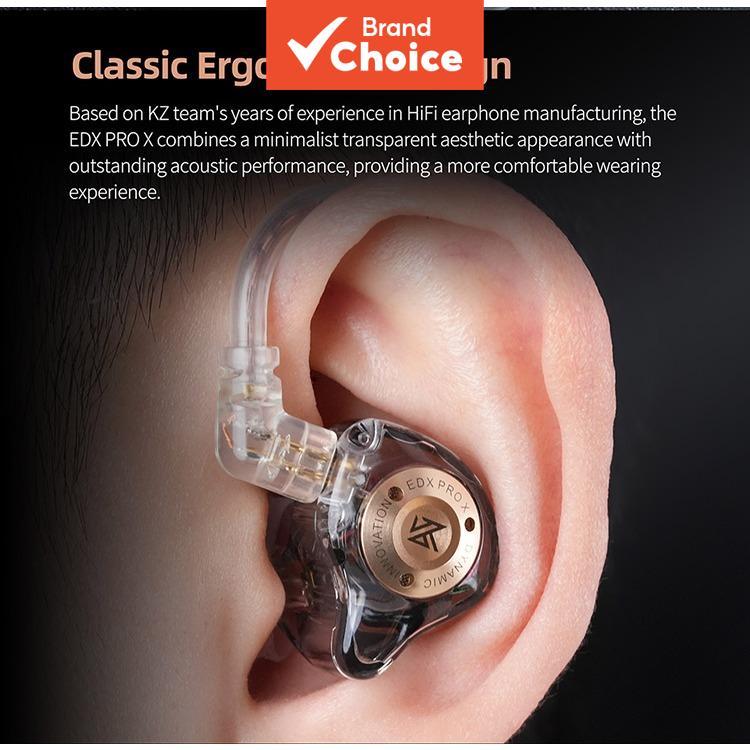 Fones De Ouvido KZ EDX PRO X Monitores Intra-Auriculares Com Fio À Prova D'água HiFi Stereo Sound Bass Profissionais Aud