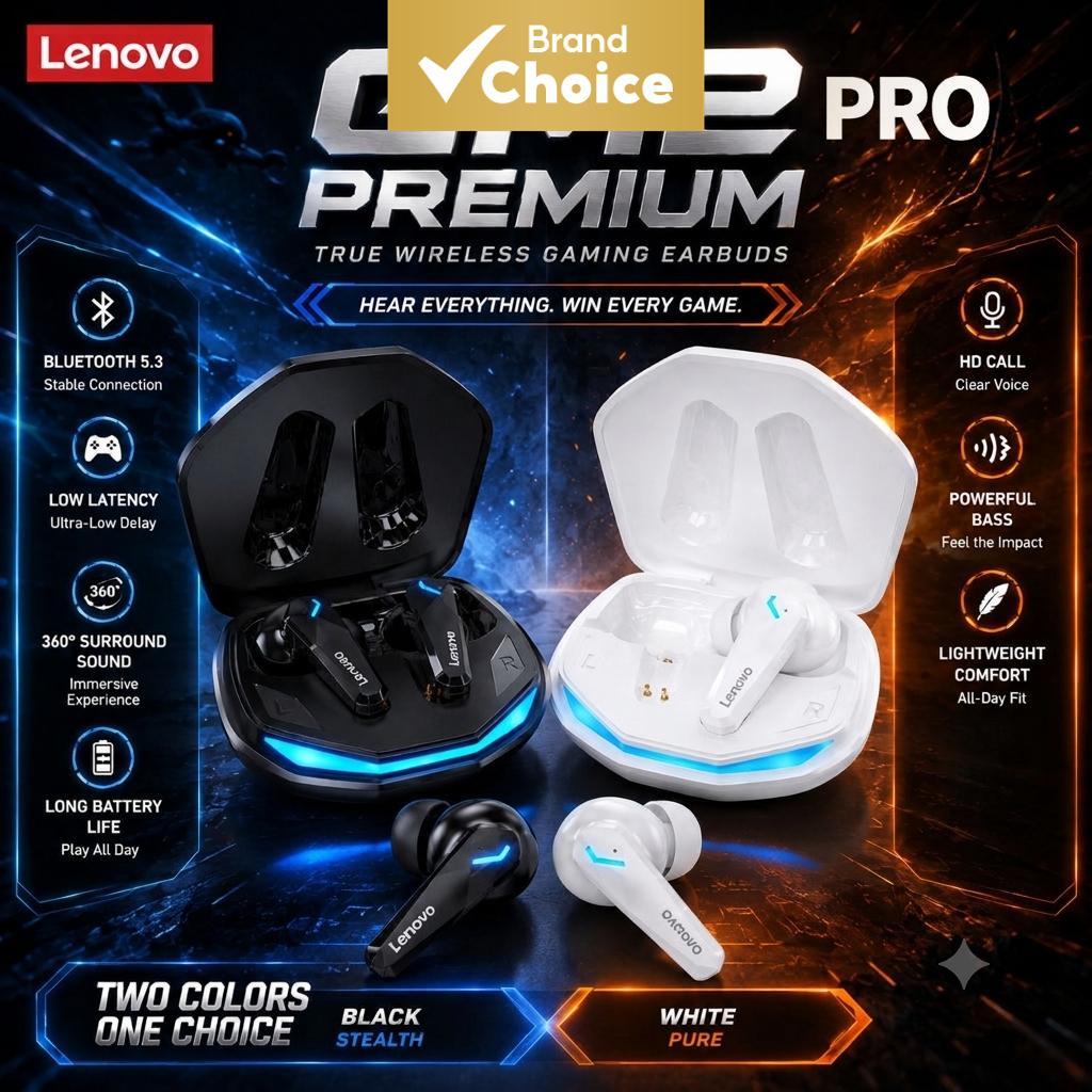 Lenovo GM2 PRO Fones De Ouvido Para Jogos Bluetooth 5.4 De Baixa Latência Chamada Clara Intra-Auriculares HiFi Sound Mús