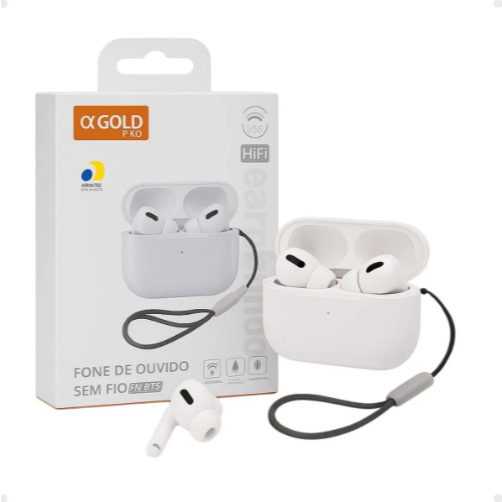 Fone Sem Fio A'gold Bluetooth Bt5 Anti Ruido Premium Branco