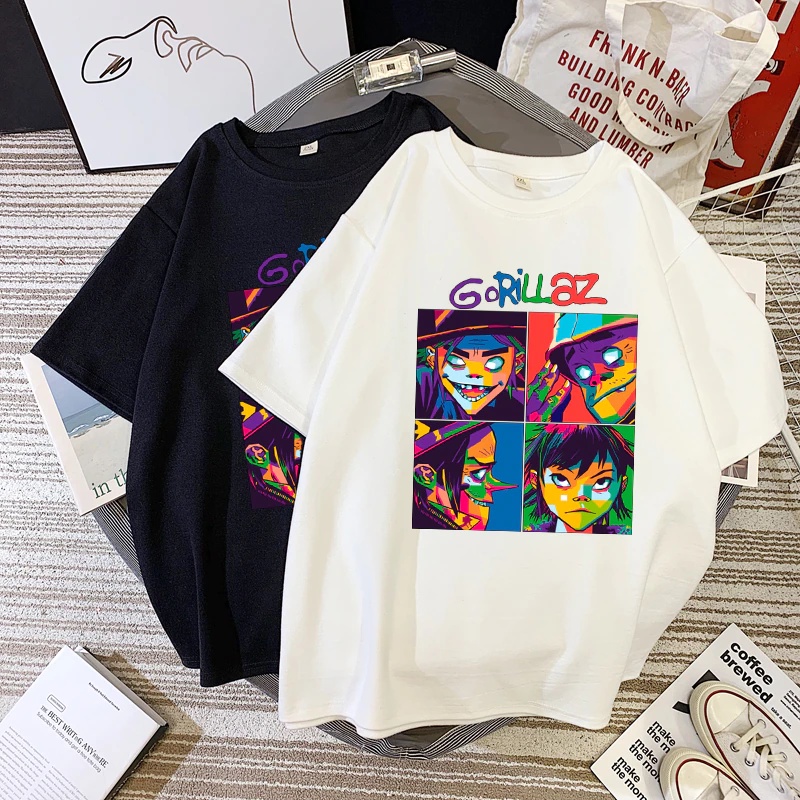 Camiseta Basica Camisa Banda Gorillaz Cartoon Trip Rock Sound Moda Tumblr Unissex