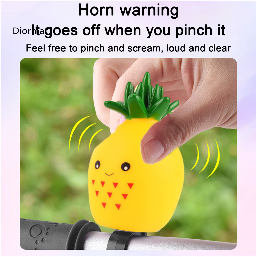 Bicycle Bell Lightweight Design Pinch to Ring Cute Cartoon for Kids Loud Sound Easy Install on 0.87 Handlebars Plastic f