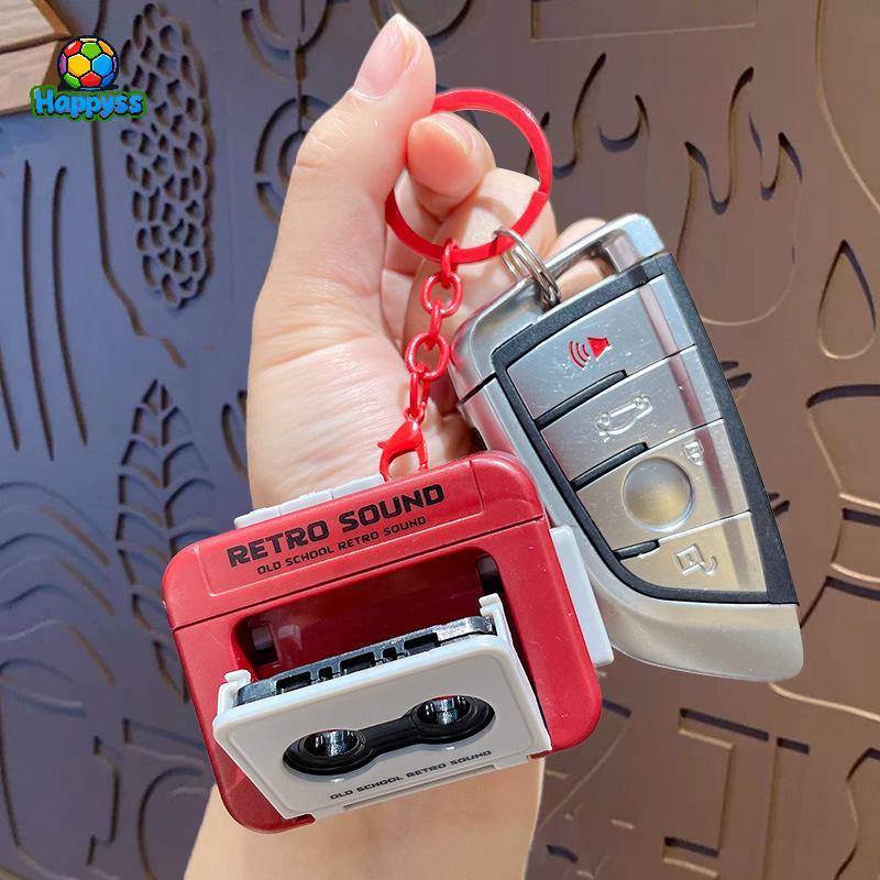 happyss Cartoon Sound Out Gravador De Música Chaveiro Bolsa De Casal Pequeno Presente De Carro Pingente br