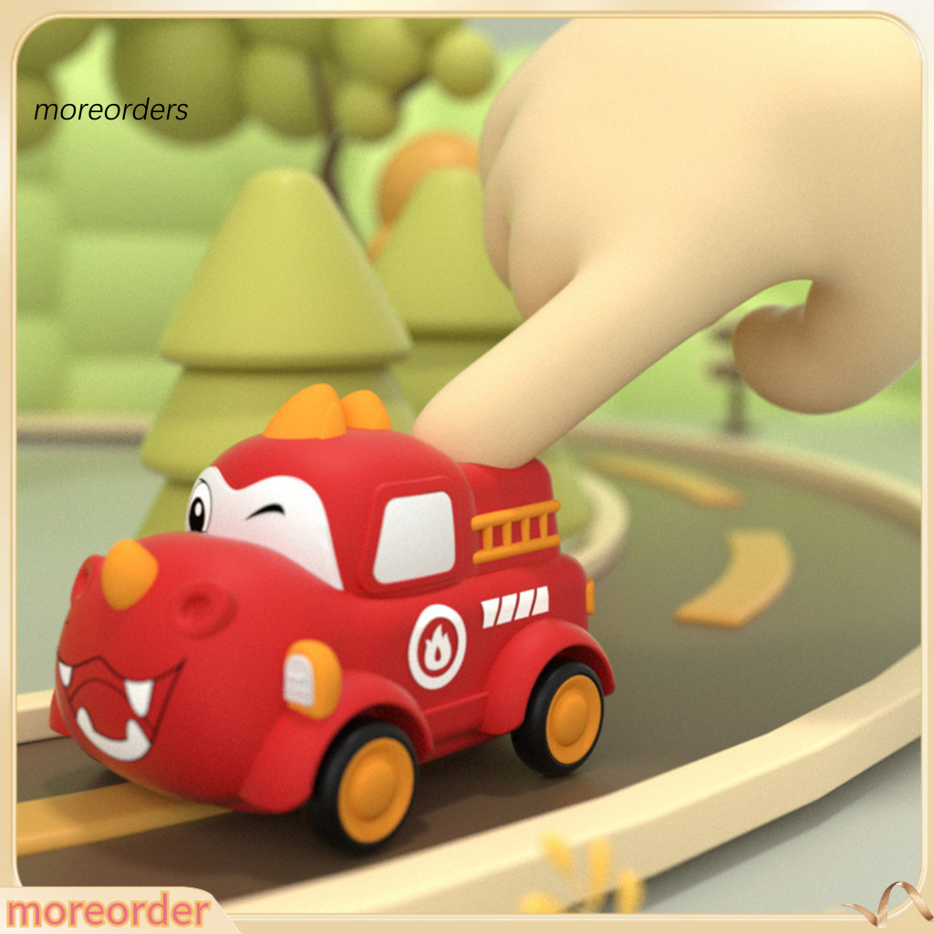 Baby Cartoon Pull Back Car Toy with Squeaky Dinosaur Bear Rabbit Sounds – Soft Silicone Vehicle for Toddlers Boys Girl