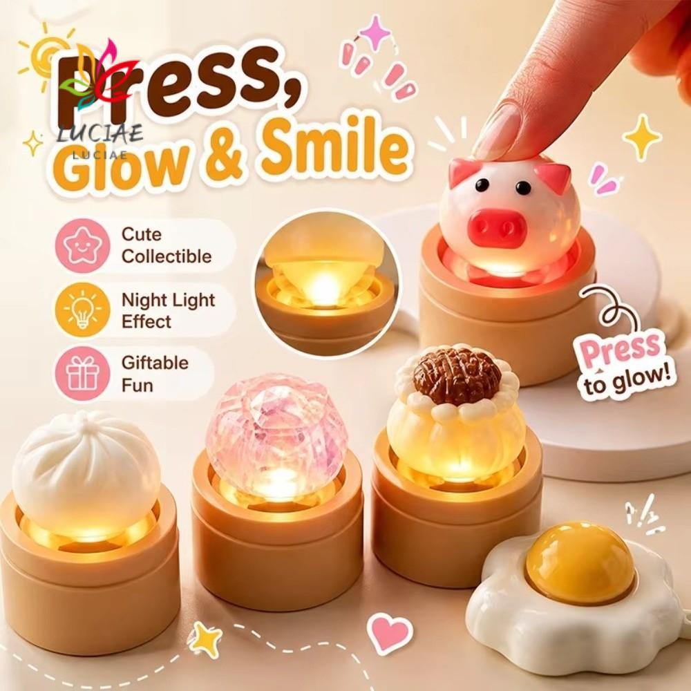 LUCIAE Food Keycap Keychain , Cartoon Design Crisp Clicking Sound Luminous