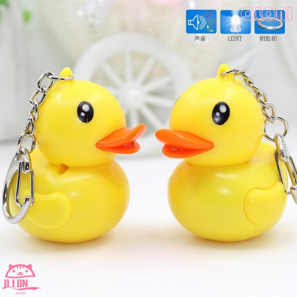 Chaveiro BOLONIMY Sound Light Keychain , Modelo Doll Animal Shape Yellow Duck Creative Mini Cartoon-up LED Boy Lover