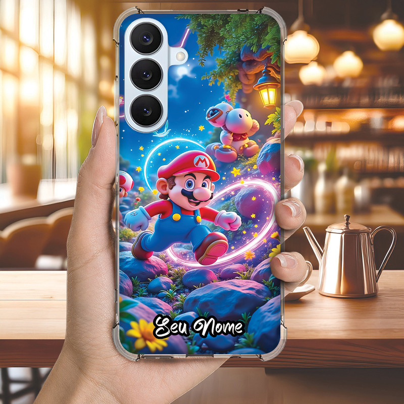 Capa Capinha GALAXY S22 S21 S20 S10 S10E 2020 S9 Anti-impacto Personalizada gamer MARIO nome (3570)