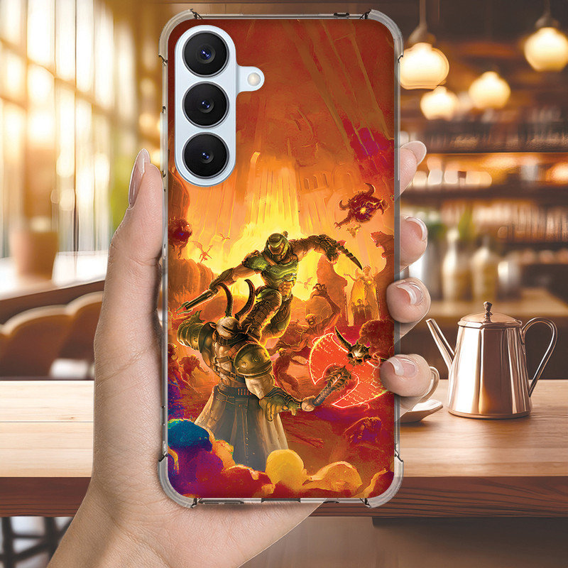 Capa Capinha GALAXY S20 ULTRA FE S10 PLUS S10E S9 S8 A73 A72 Anti-impacto Personalizada gamer DOOM (4140)