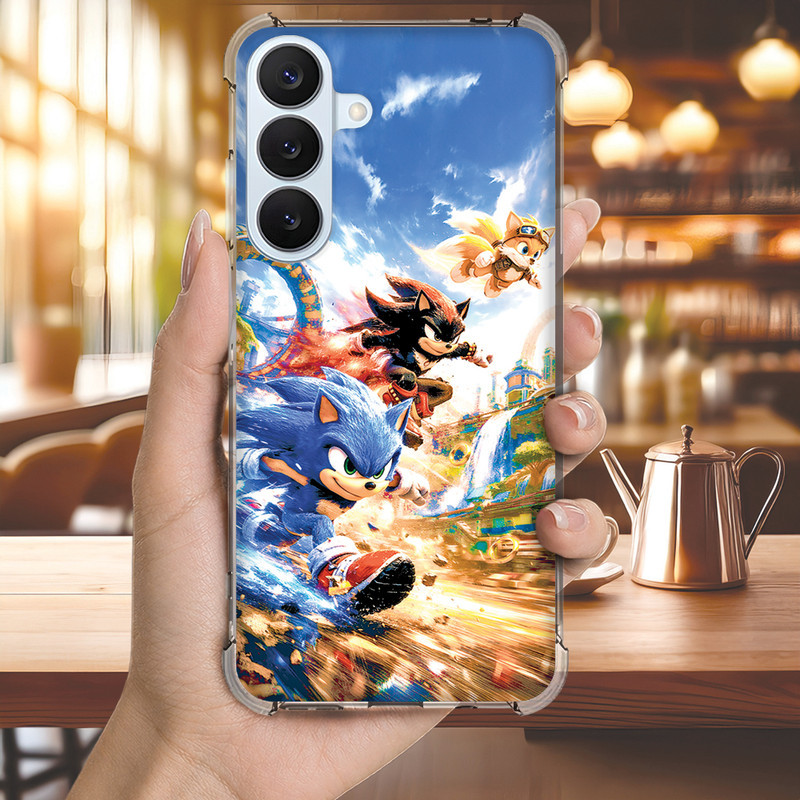 Capa Capinha GALAXY S20 ULTRA FE S10 PLUS S10E S9 S8 A73 A72 Anti-impacto Personalizada gamer SONIC (4158)