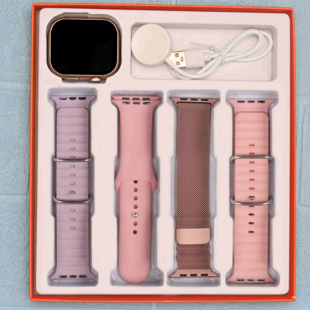 kit Smartwatch Relógio Inteligente 38mm/45mm ultra 4 Em 1 Presente Digital Pulseira Colorida Rastreador De Freqüência Ca