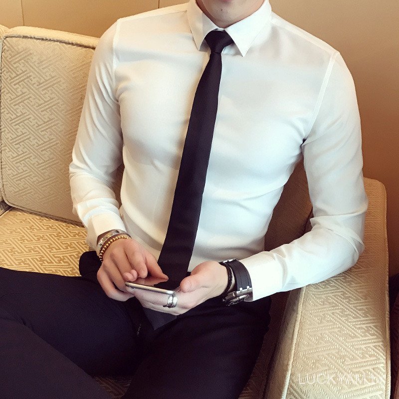 [ Business shirt]Work shirt Advanced Sense Long-sleeved white shirt for men, long-sleeved business casual non-iron shirt