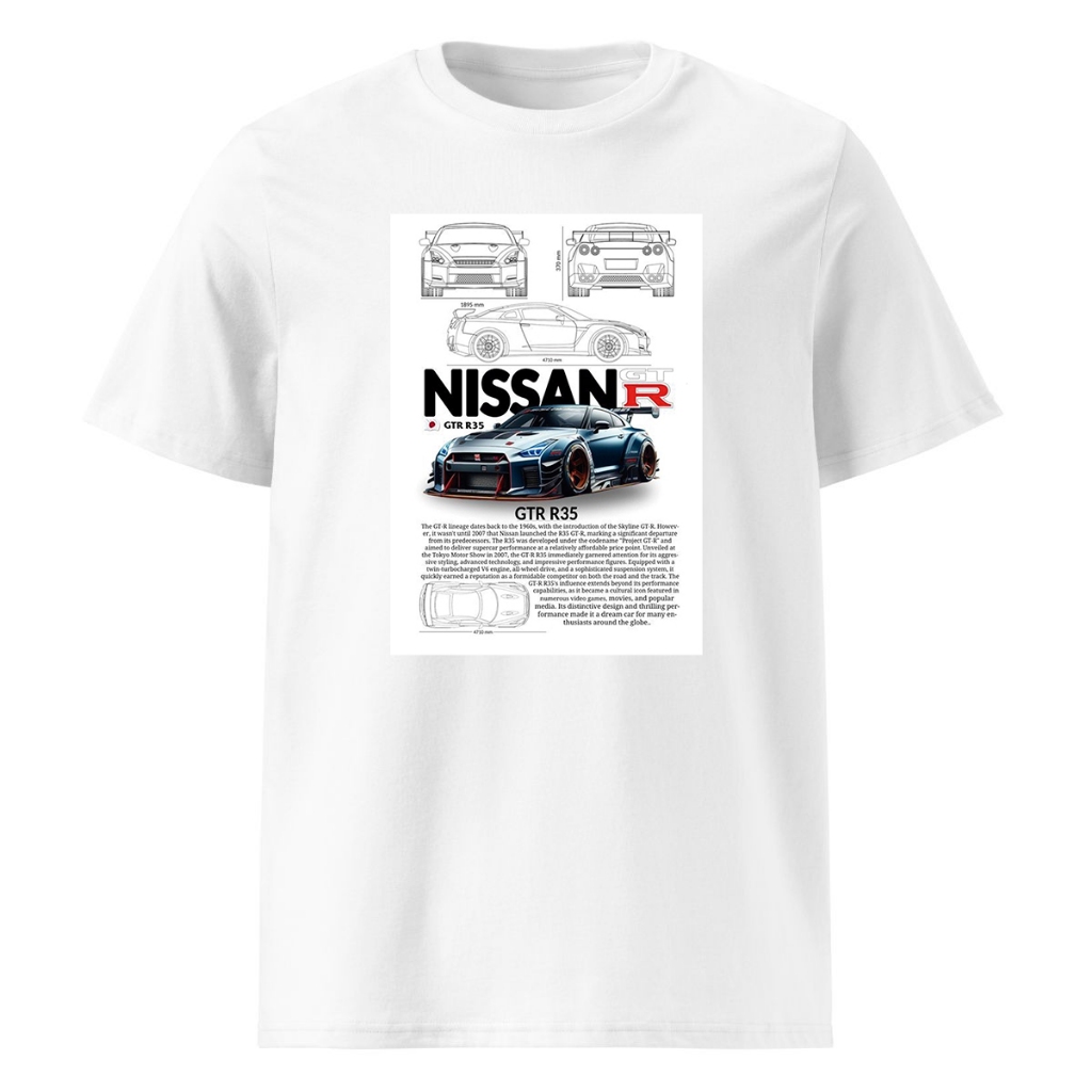 Camiseta Nissan GTR R35 Godzilla Camisa Carro Nissan Tunning Blusa 100% Algodão Premium Infantil Unissex Menino Menina