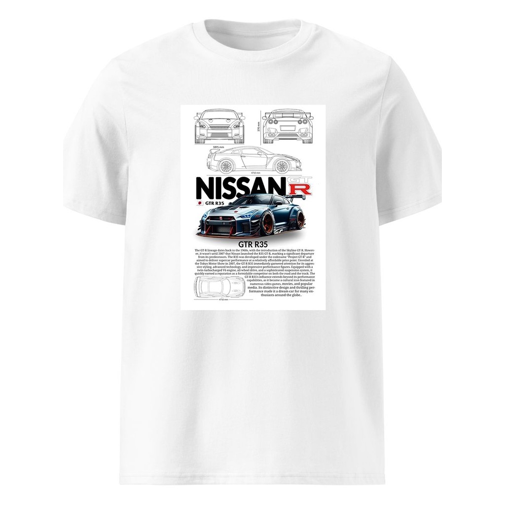 Camiseta Carro Nissan GTR R35 Tunning Camisa Nissan Godzilla Blua 100% Algodão Premium Adulto Unissex Masculino Feminino