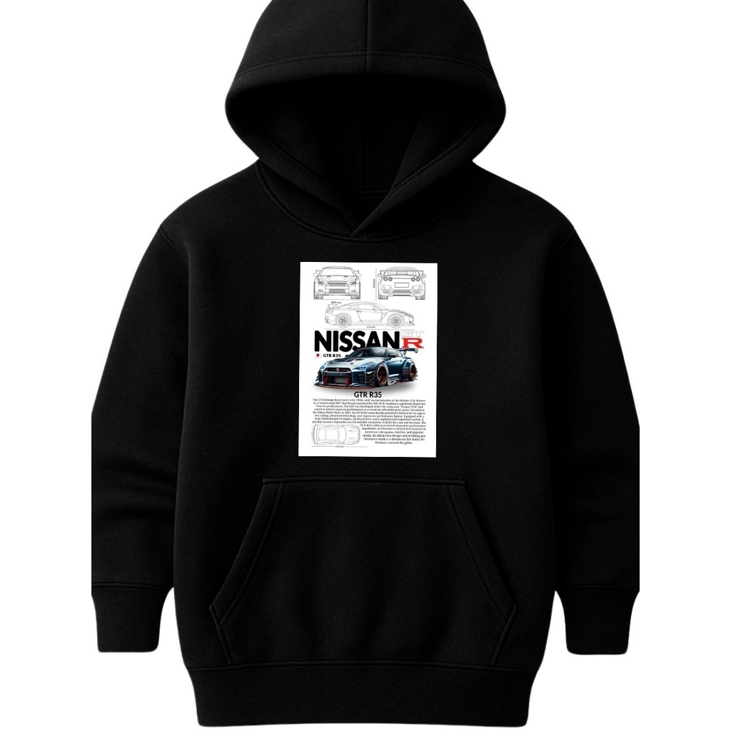 Moletom Carro Nissan GTR R35 Tunning Blusa De Frio Nissan GTR Infantil Unissex Menino Menina