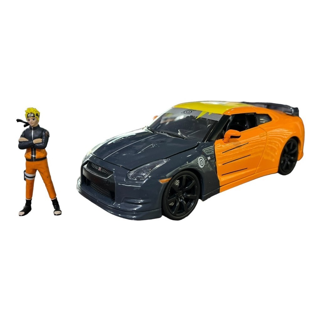 Miniatura Nissan GTR R35 Naruto com Boneco Jada 1:24