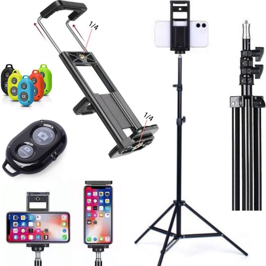 Tripé Suporte Para Celular Smartphone Tablet Filmagem Controle Foto Vídeo