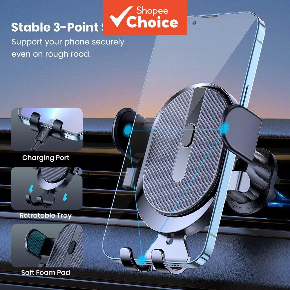 Saimili Universal Auto Locking Car Vent Phone Mount Com Clipe De Gancho Para Iphone Samsung